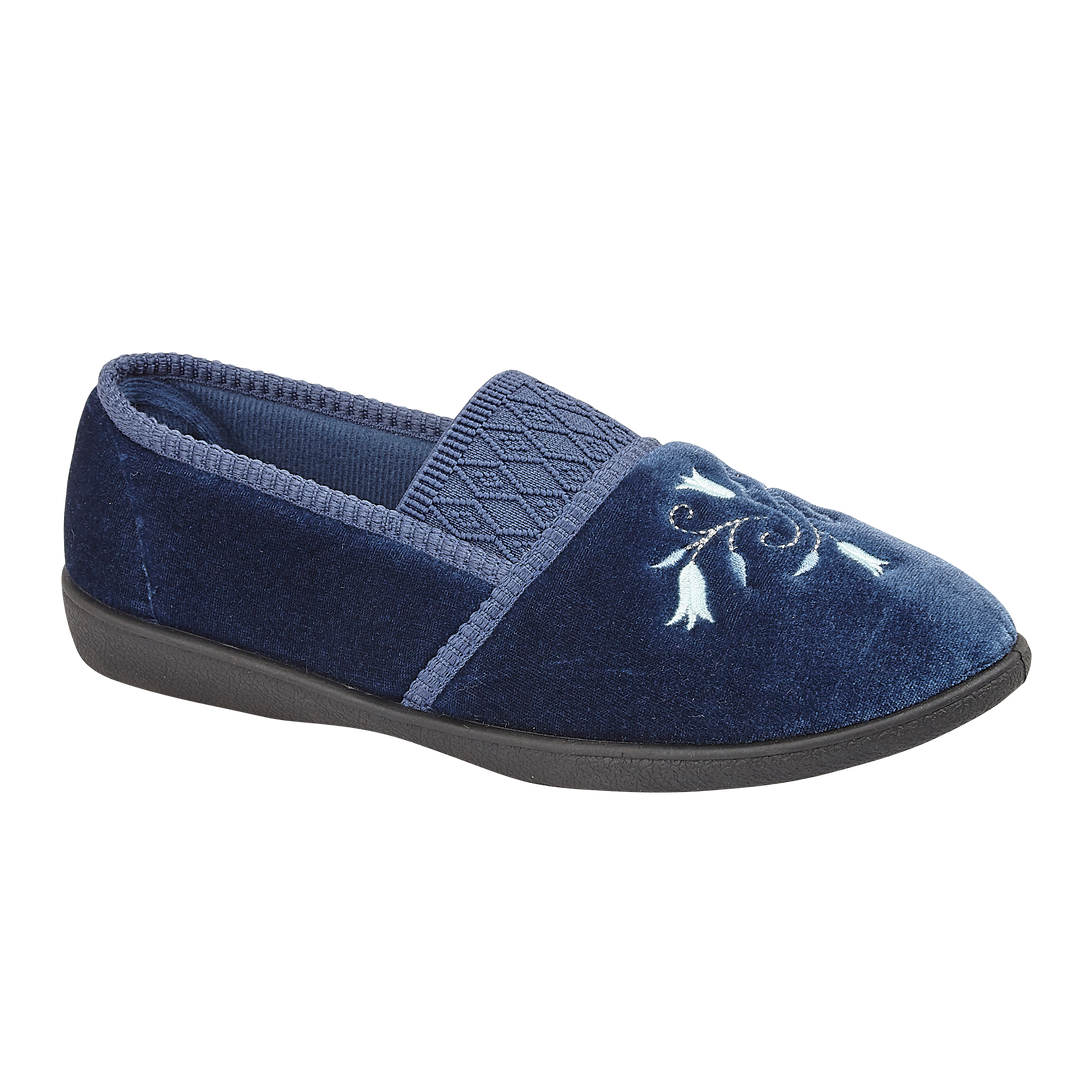 Mirabel | Wide Fit Embroidered Slippers