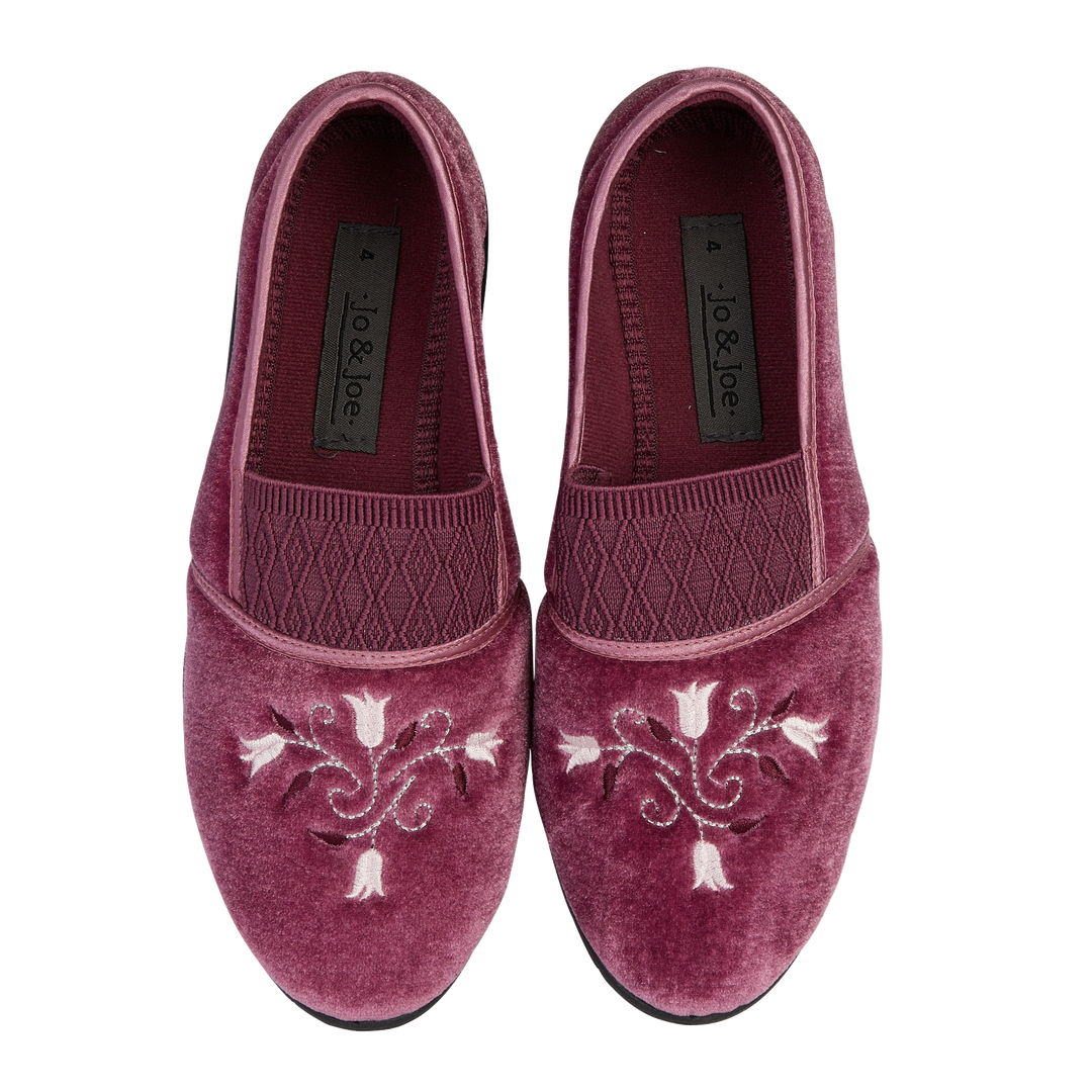 Mirabel | Wide Fit Embroidered Slippers
