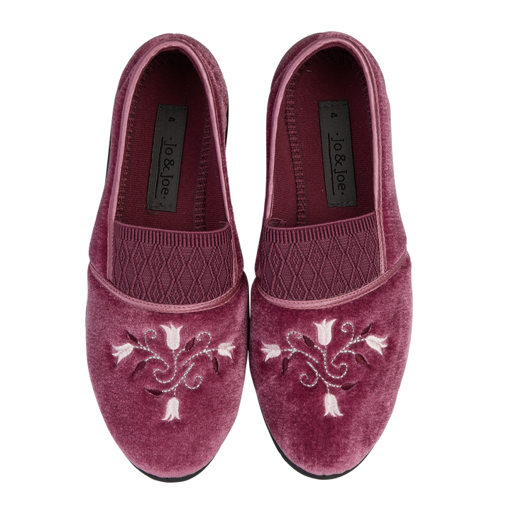 Mirabel | Wide Fit Embroidered Slippers
