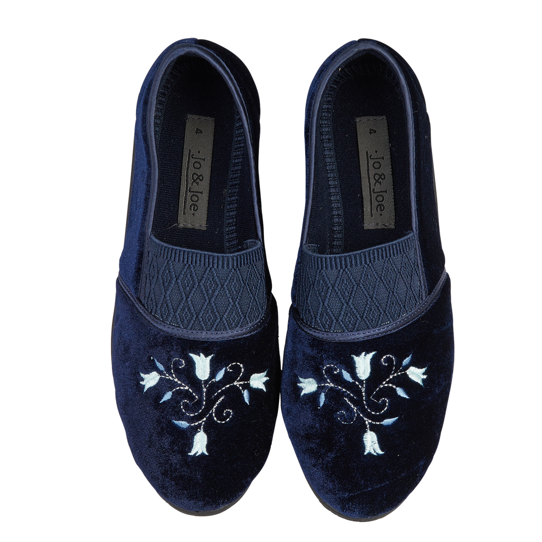 Mirabel | Wide Fit Embroidered Slippers