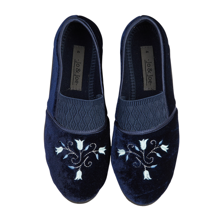 Mirabel | Wide Fit Embroidered Slippers