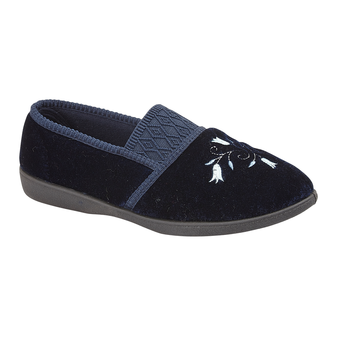 Mirabel | Wide Fit Embroidered Slippers