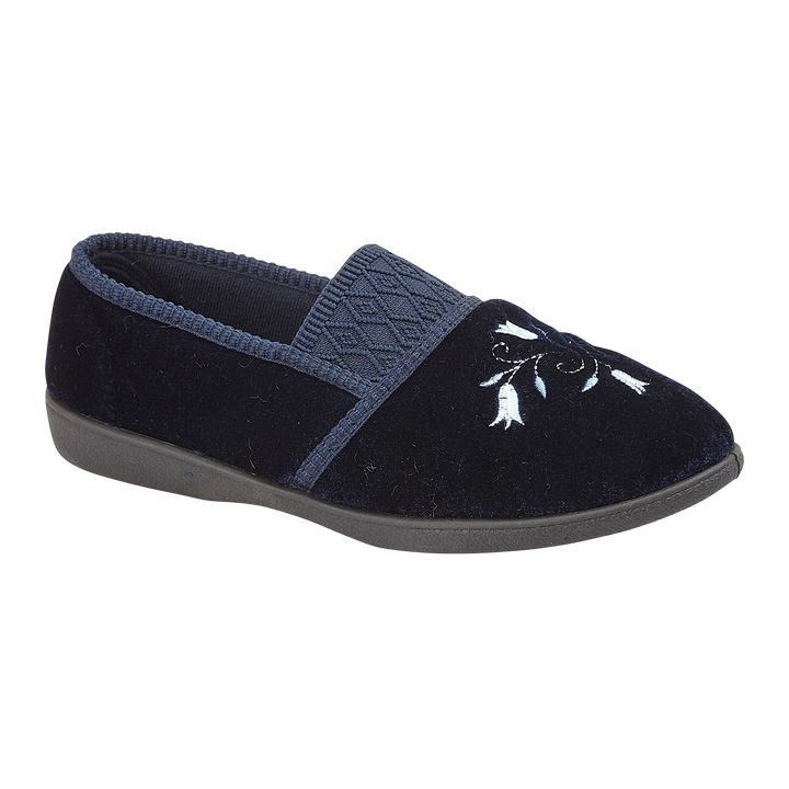 Mirabel | Wide Fit Embroidered Slippers
