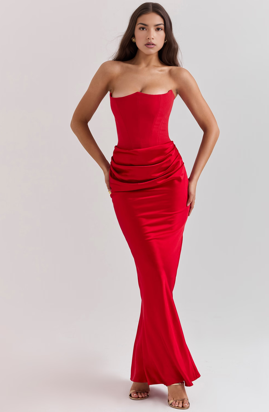 Camille | Women's Wedding Guest Lace Strapless Dress Evening