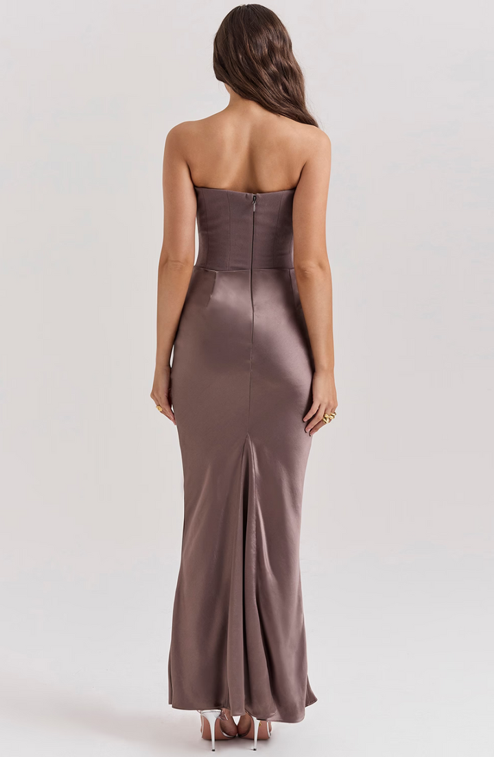 Camille | Women's Wedding Guest Lace Strapless Dress Evening