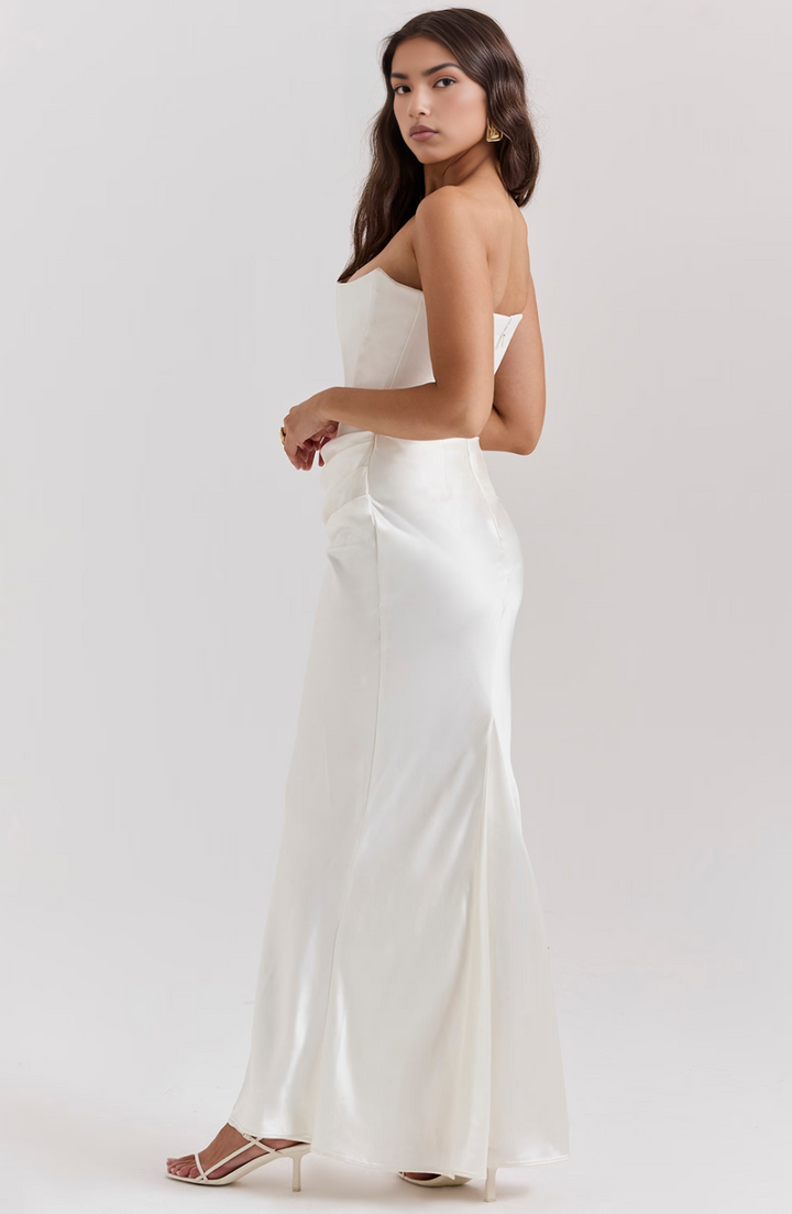 Camille | Women's Wedding Guest Lace Strapless Dress Evening
