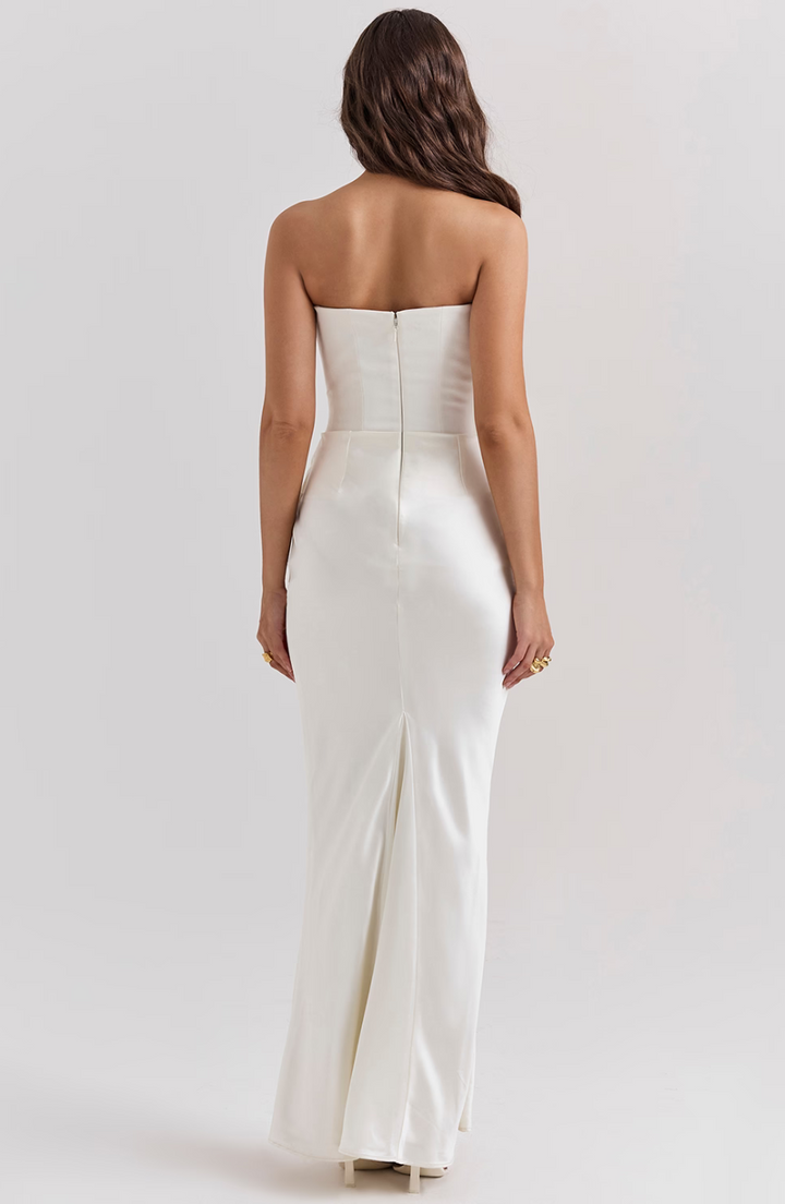 Camille | Women's Wedding Guest Lace Strapless Dress Evening