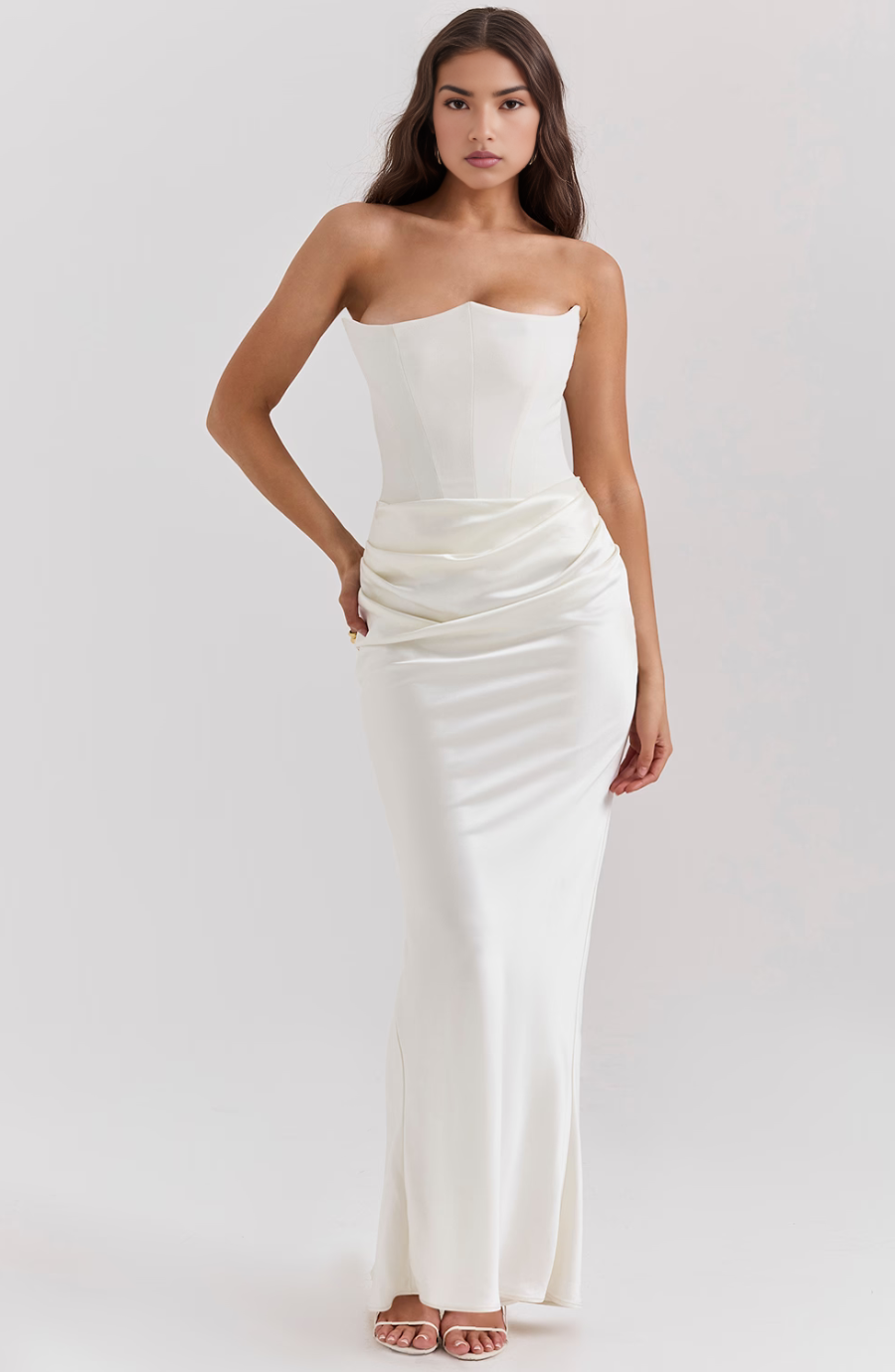 Camille | Women's Wedding Guest Lace Strapless Dress Evening