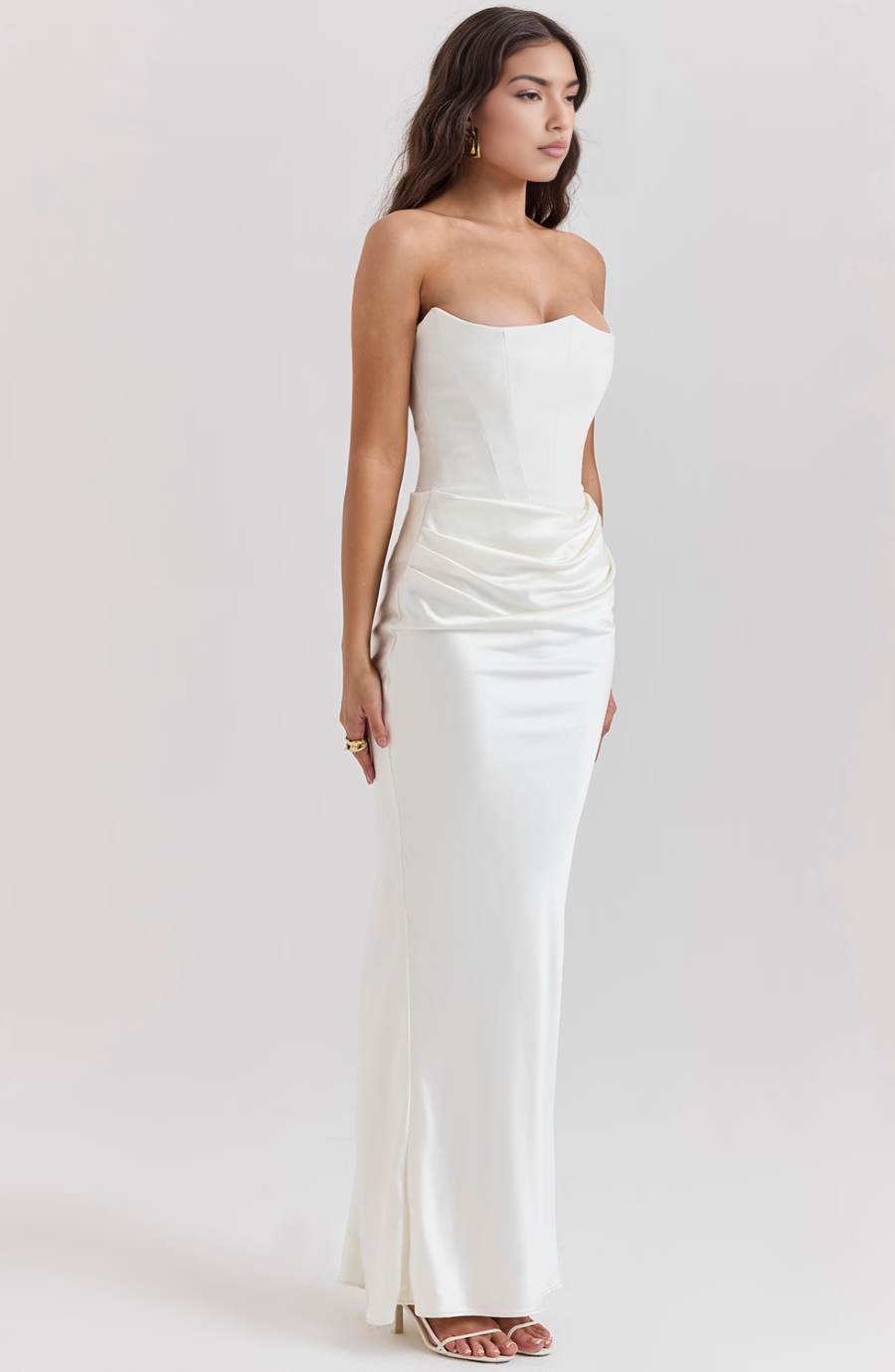 Camille | Women's Wedding Guest Lace Strapless Dress Evening
