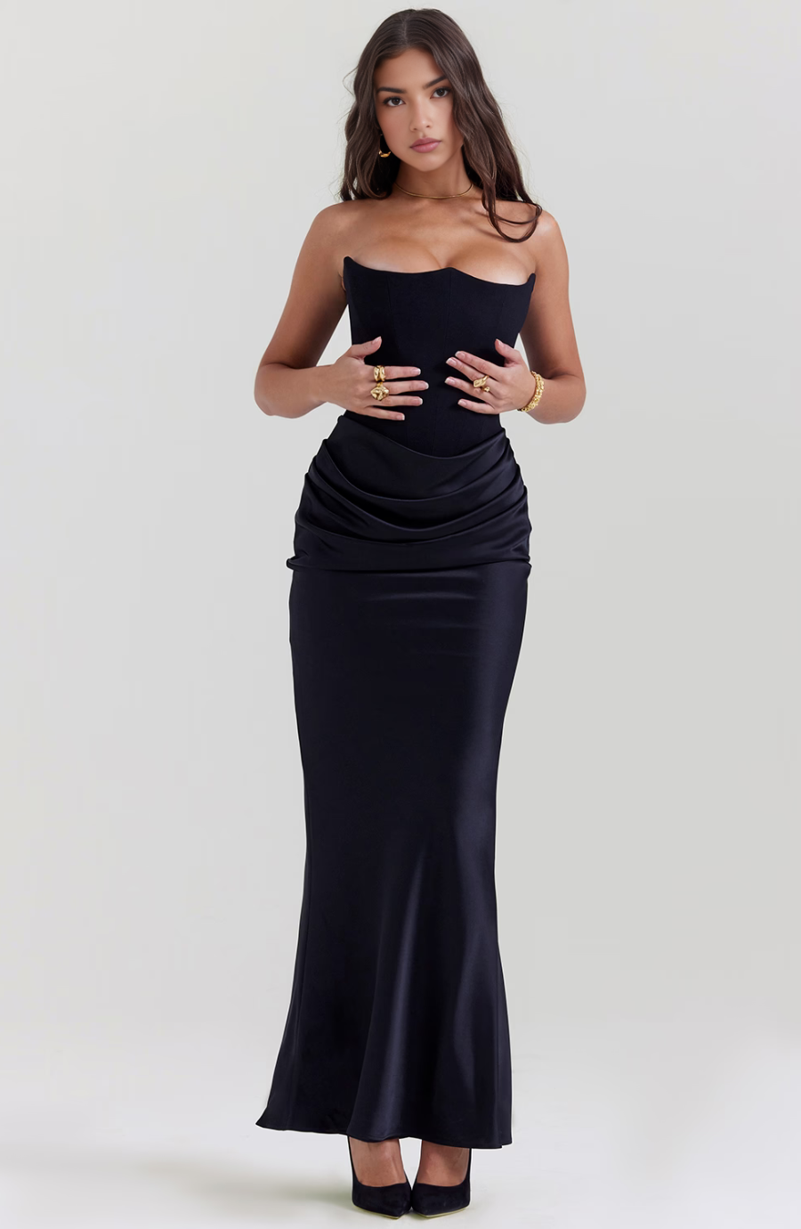 Camille | Women's Wedding Guest Lace Strapless Dress Evening
