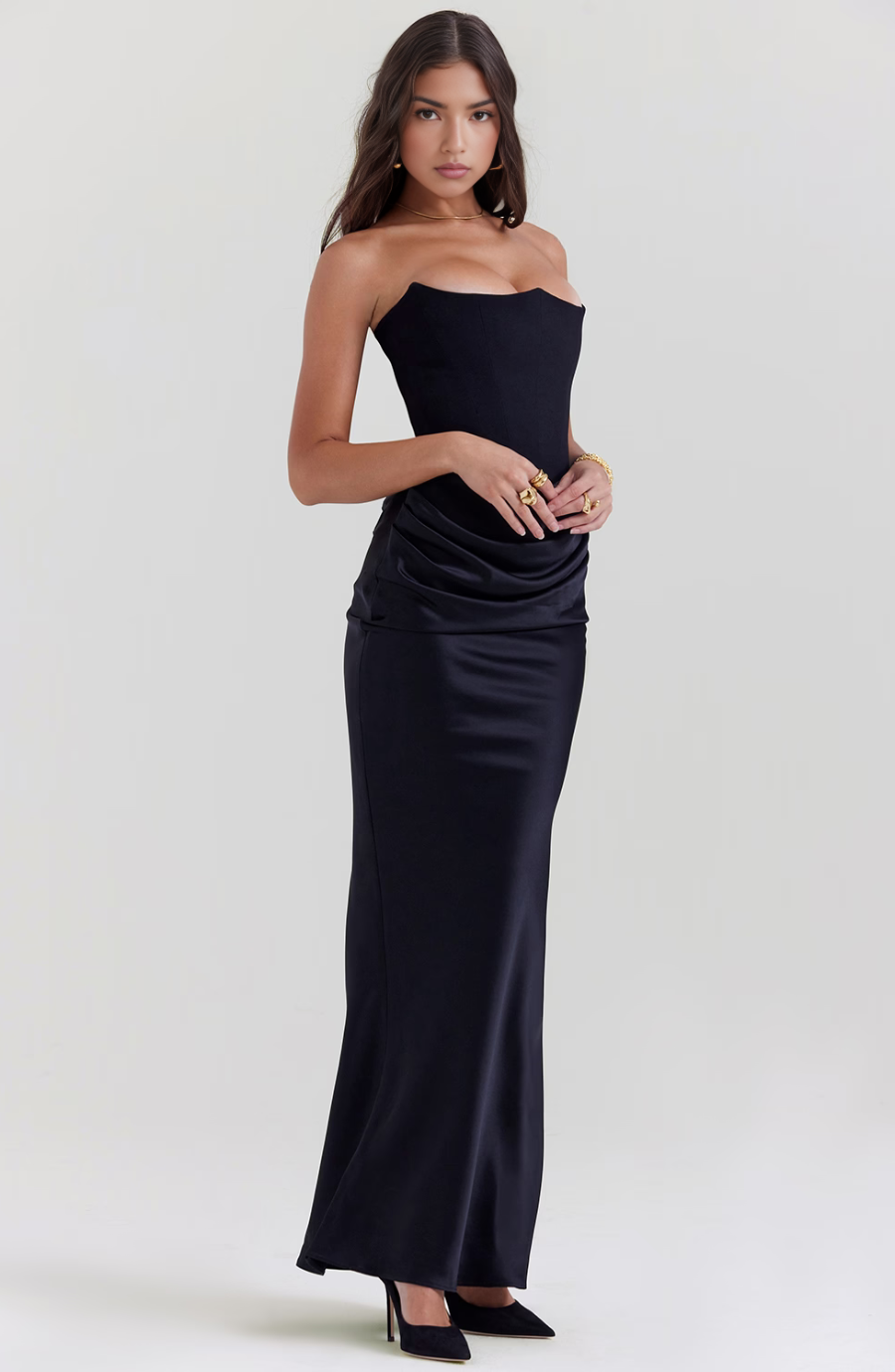 Camille | Women's Wedding Guest Lace Strapless Dress Evening