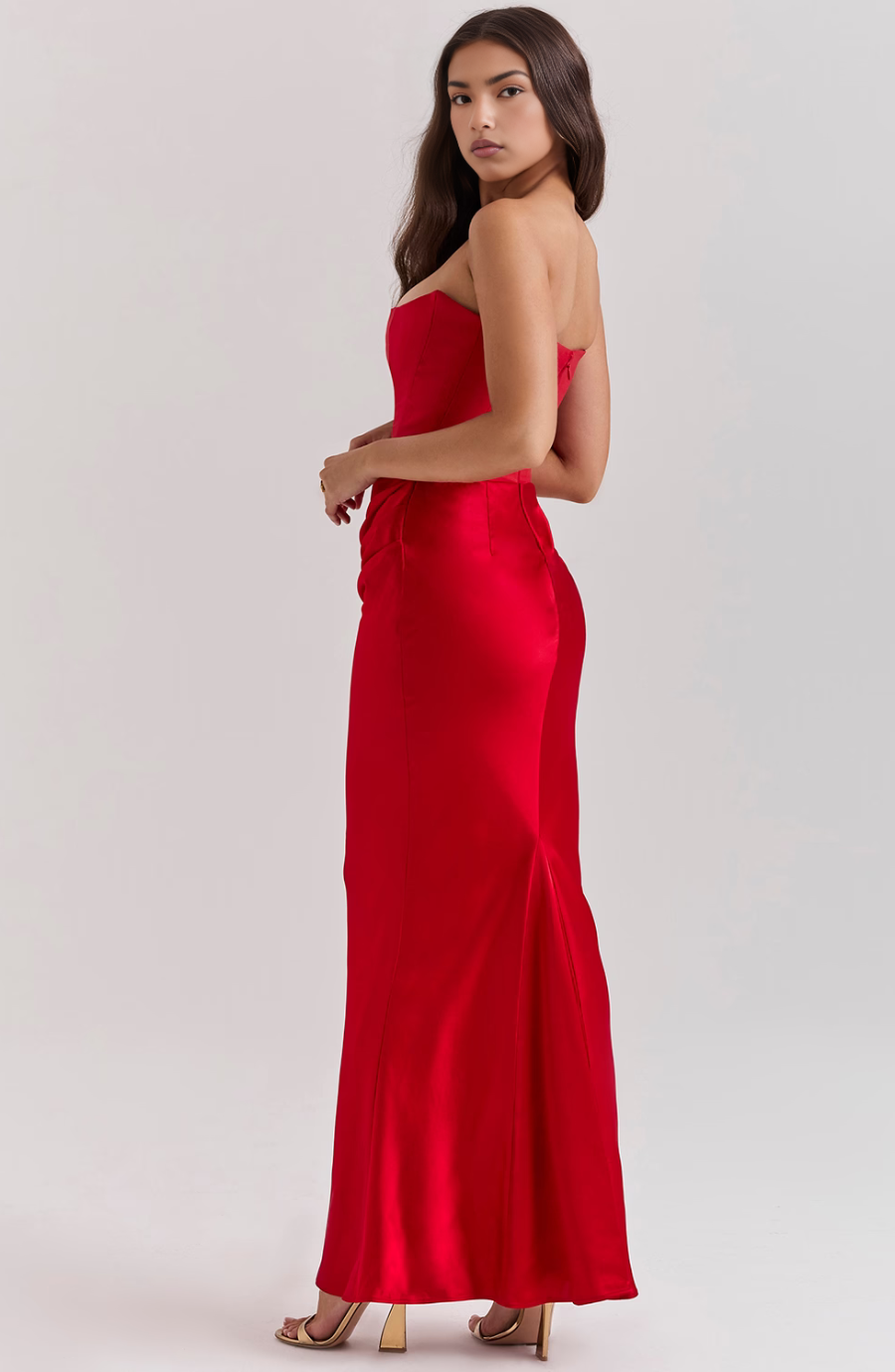 Camille | Women's Wedding Guest Lace Strapless Dress Evening
