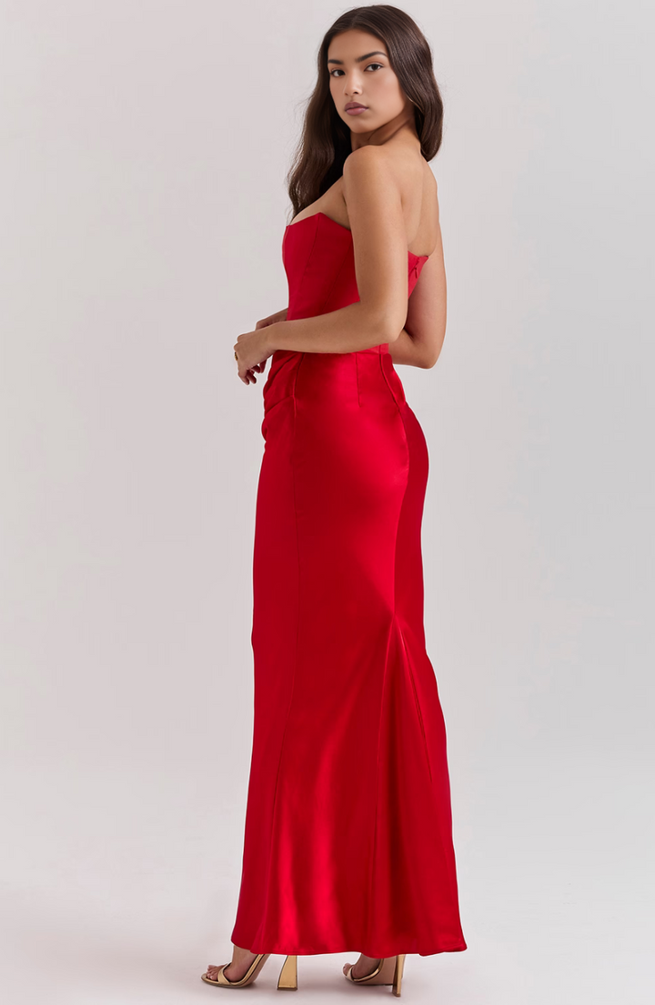 Camille | Women's Wedding Guest Lace Strapless Dress Evening