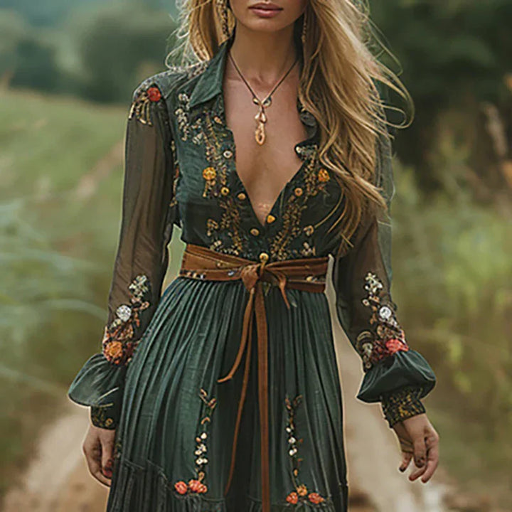 Selena | Bohemian Floral Maxi Dress