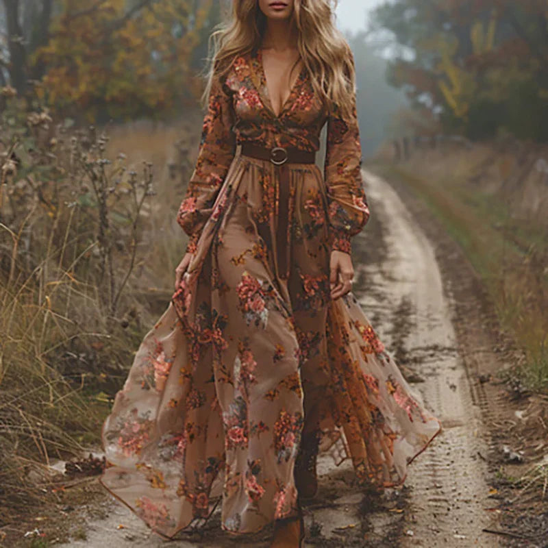 Selena | Bohemian Floral Maxi Dress