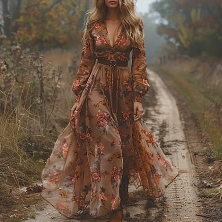 Selena | Bohemian Floral Maxi Dress