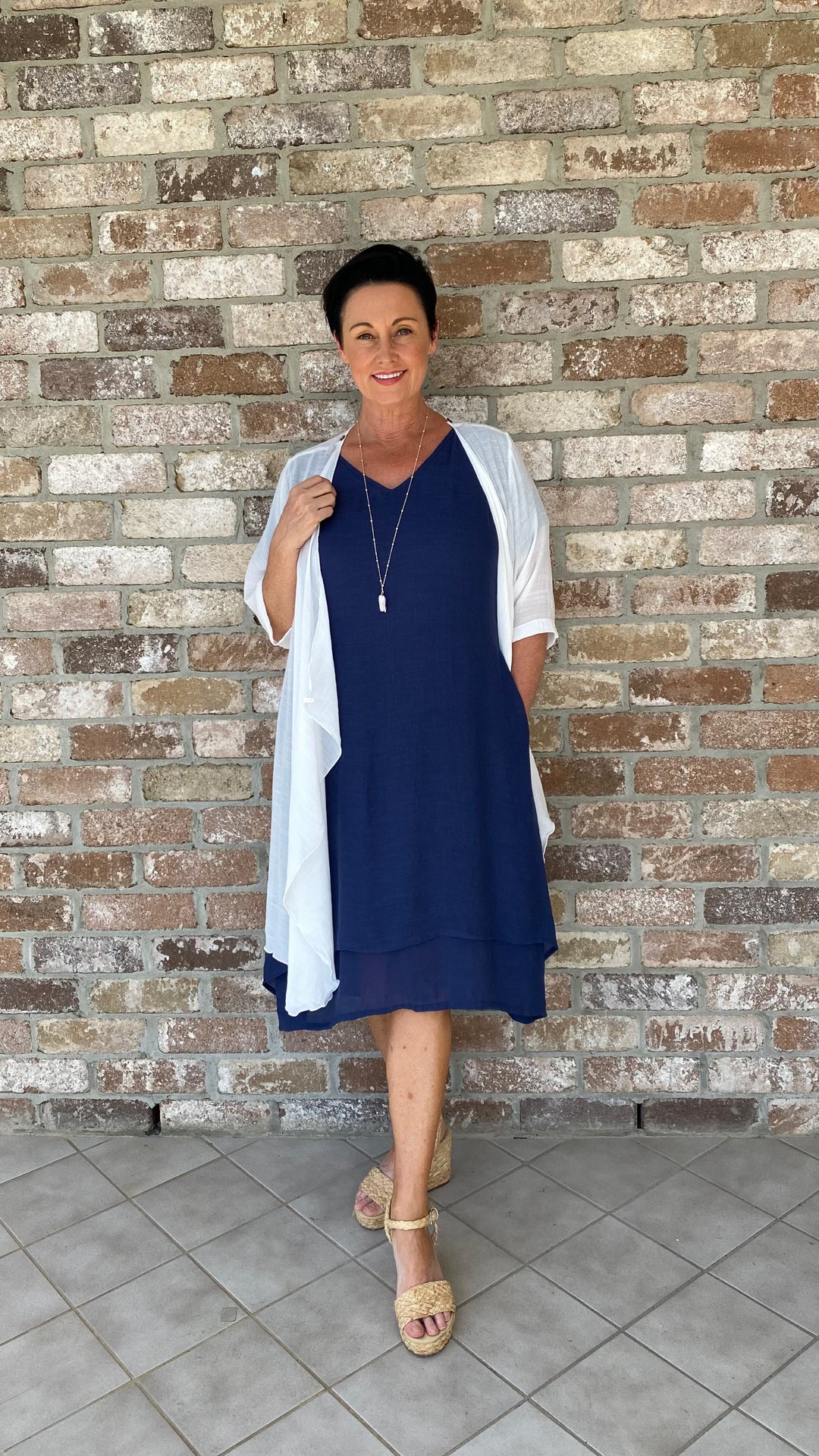 Violet | Chelsea Navy Midi Dress