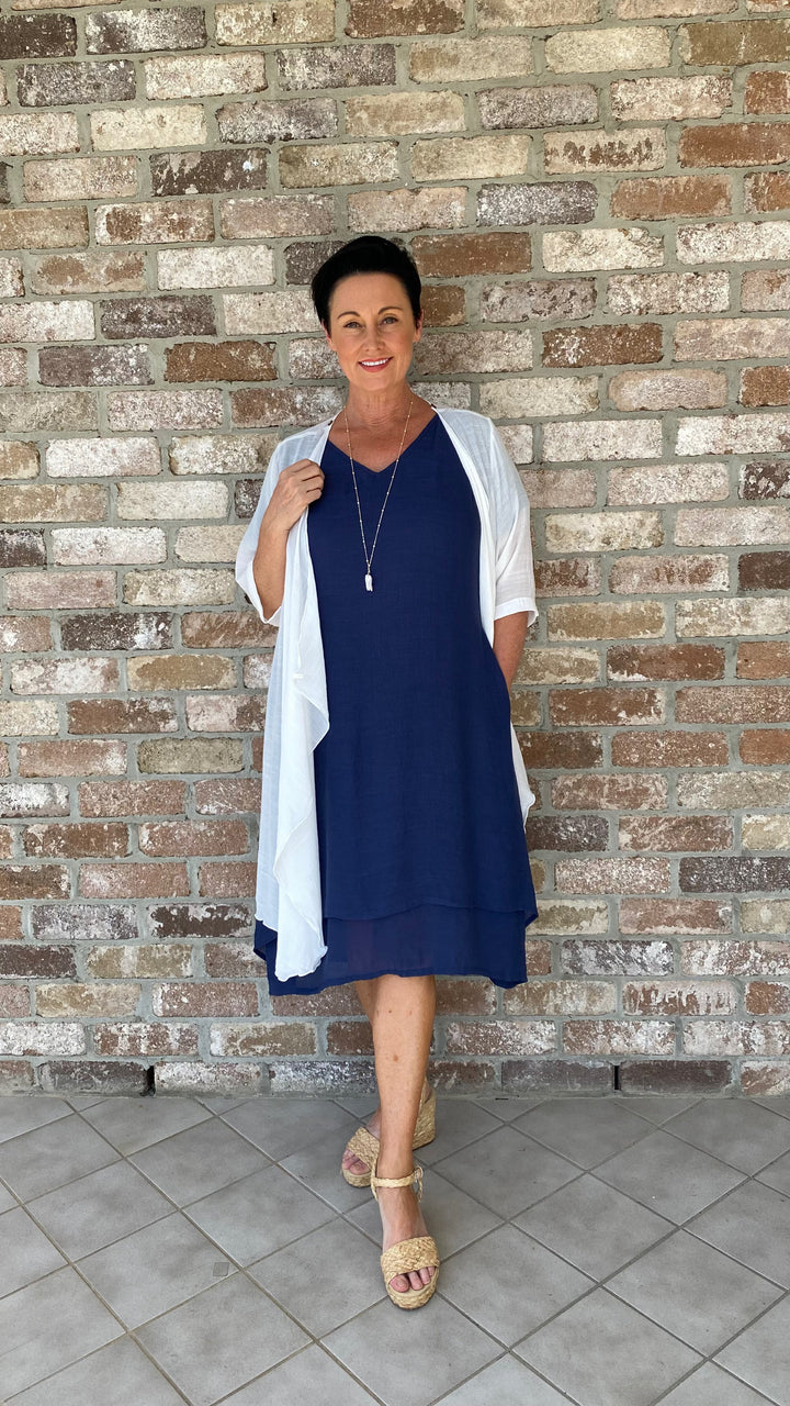 Violet | Chelsea Navy Midi Dress