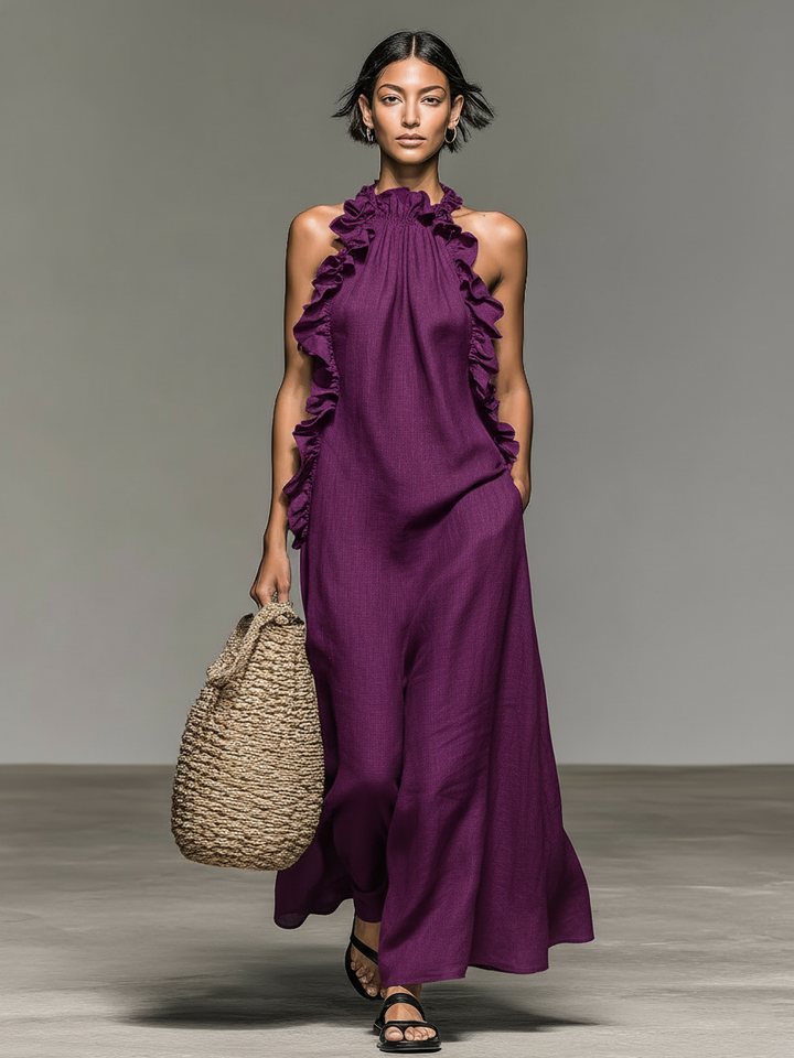 Ariel | Linen-blend Sleeveless Maxi Dress