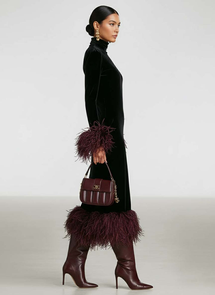 Fleur | Velvet Patchwork Faux Ostrich