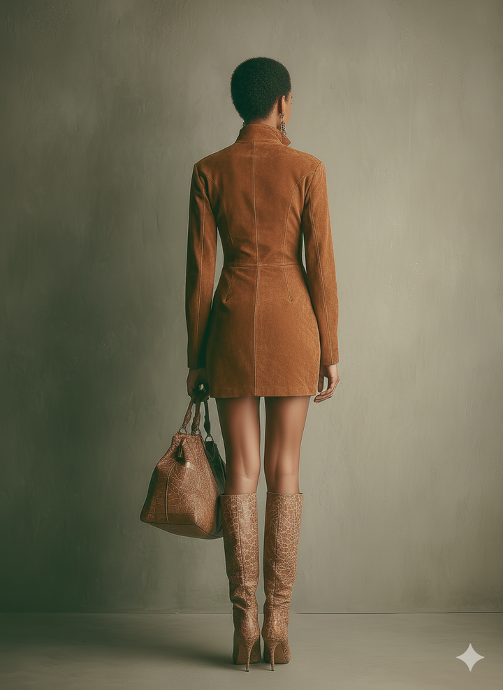 Maggie | Caramel Brown Faux Suede