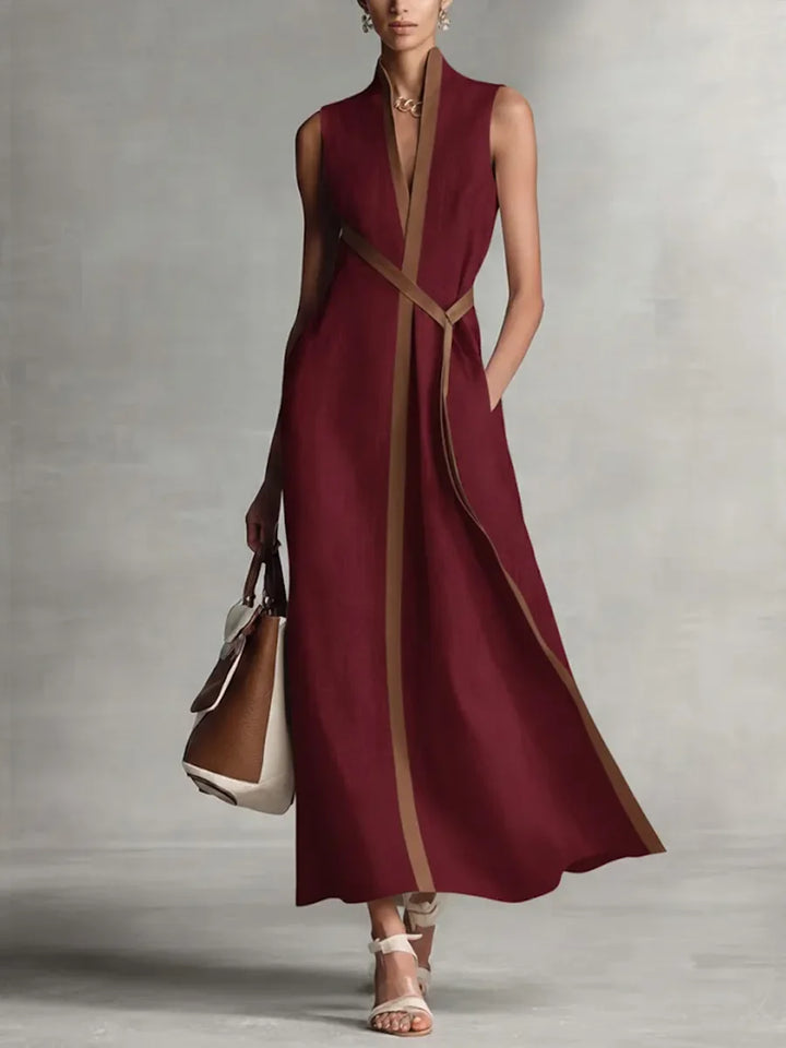Camille | Wrap V-Neck Belted Maxi Dress