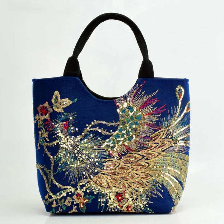 Aurora | Navy Blue Sequins Ethnic Tote
