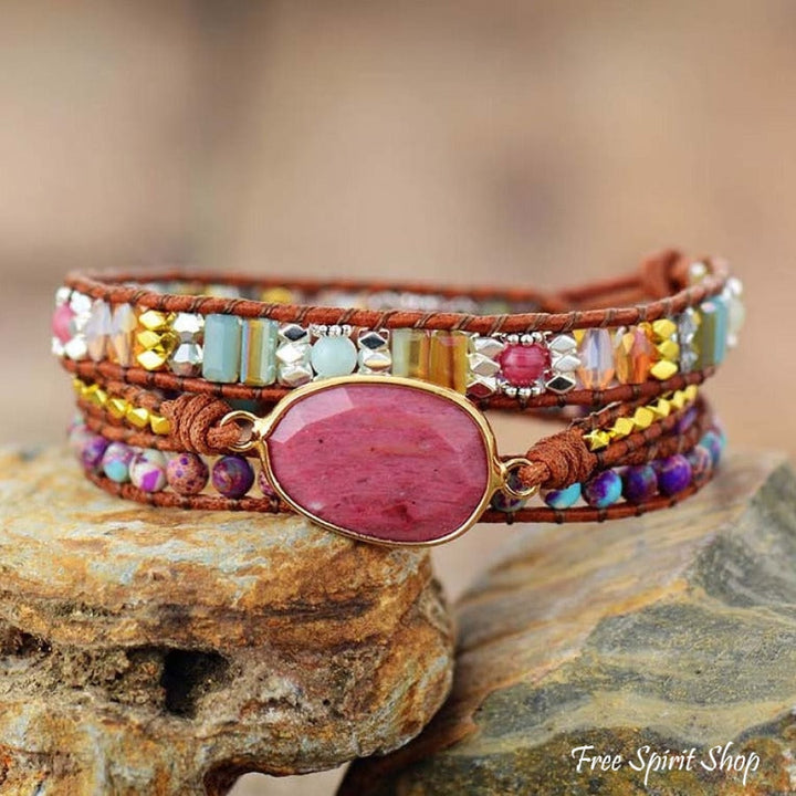 Aileen | Rhodonite & Jasper Wrap