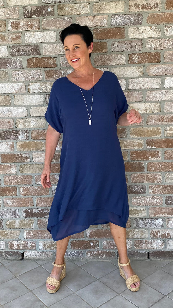 Violet | Chelsea Navy Midi Dress