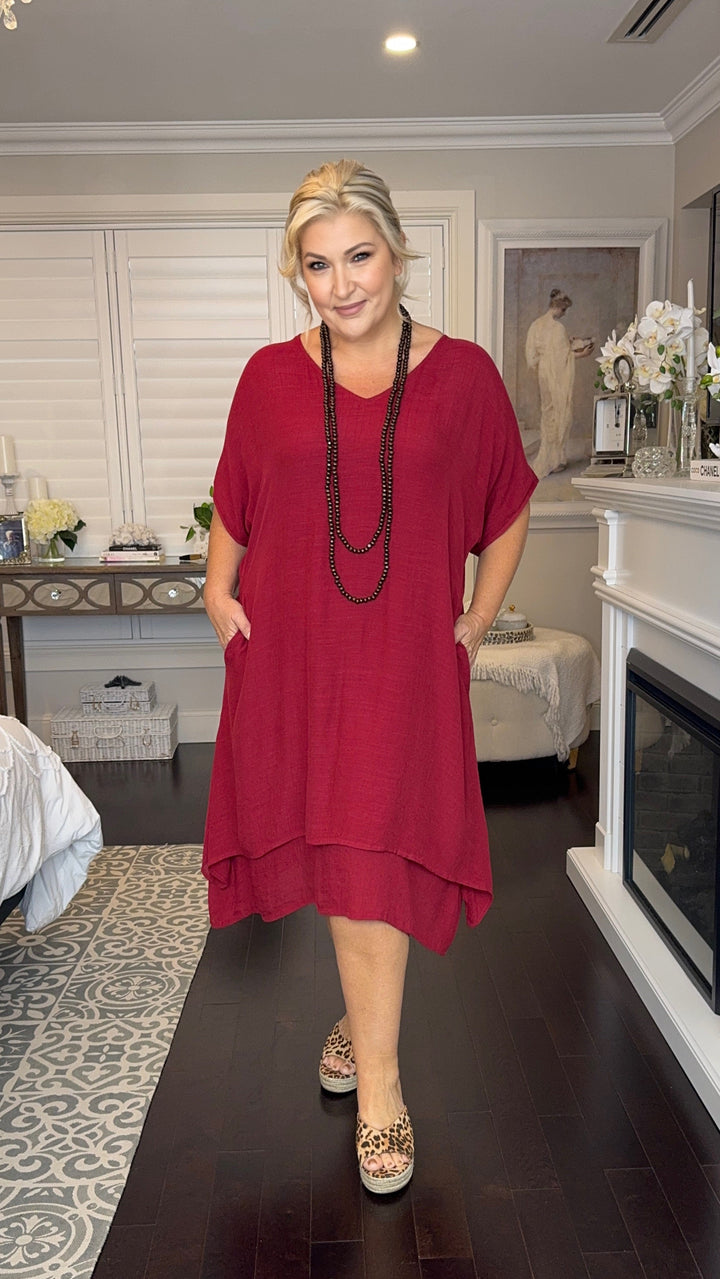 Winifred | Chelsea Dark Red Dress