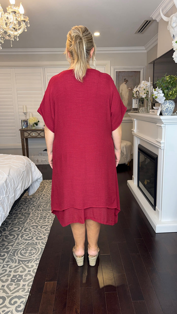 Winifred | Chelsea Dark Red Dress