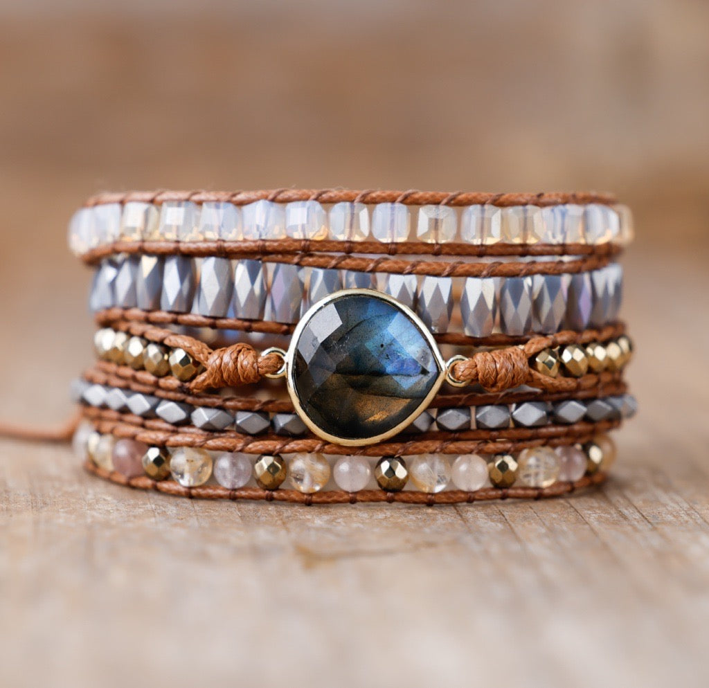 Olive | Labradorite Strawberry Agate & Citrine