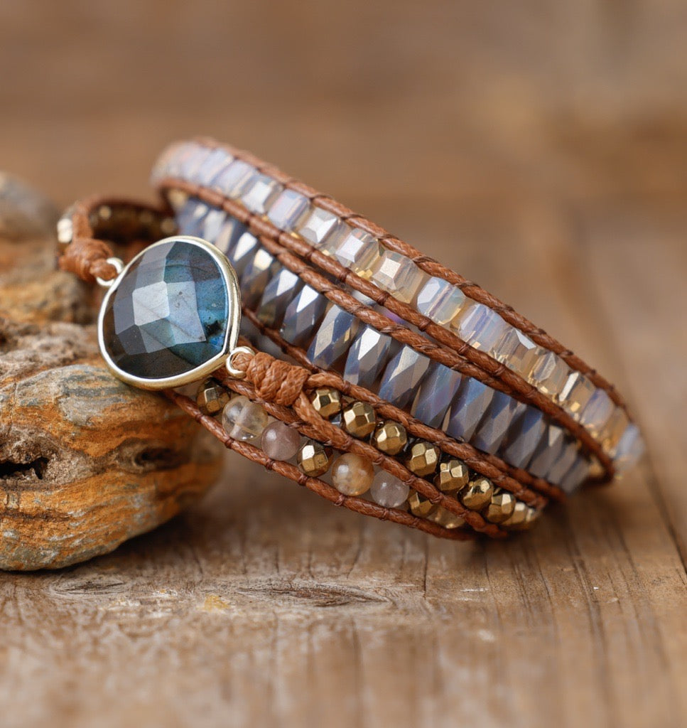Olive | Labradorite Strawberry Agate & Citrine
