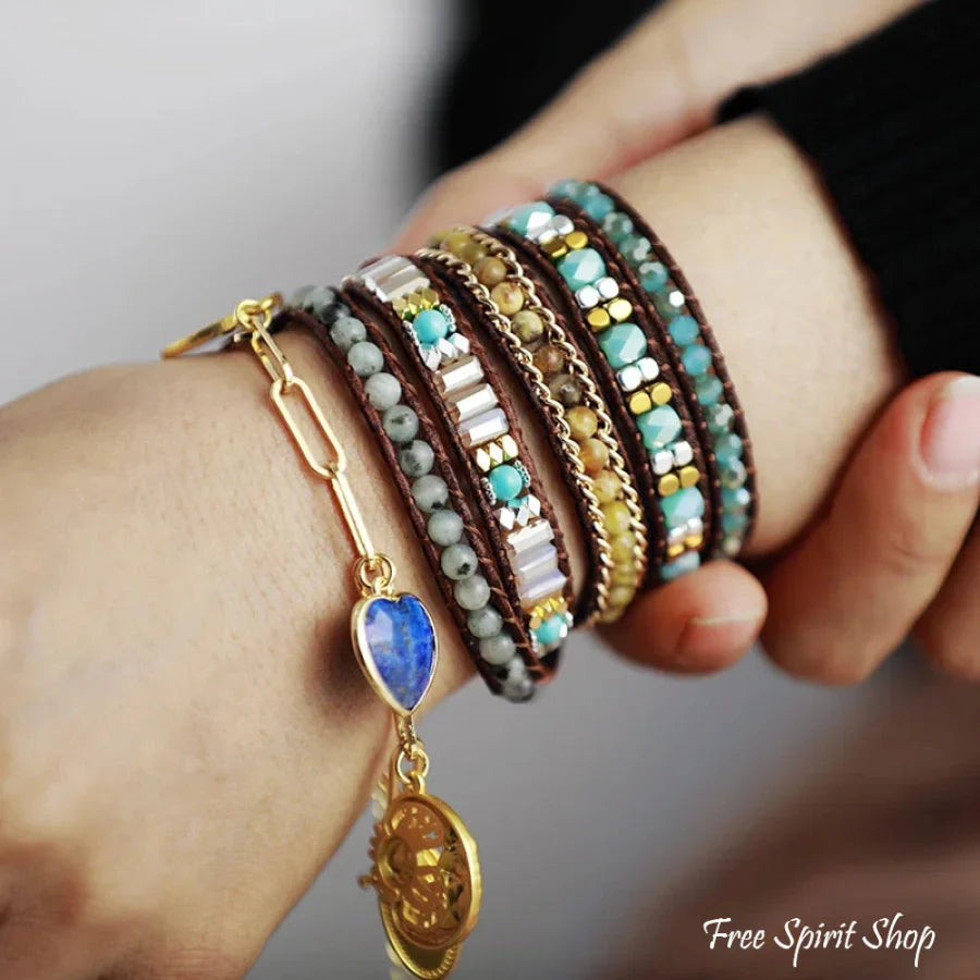 Cara | Olivine Vintage Bead Wrap