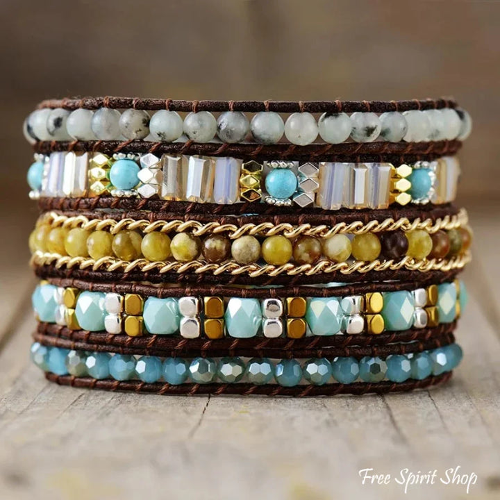 Cara | Olivine Vintage Bead Wrap