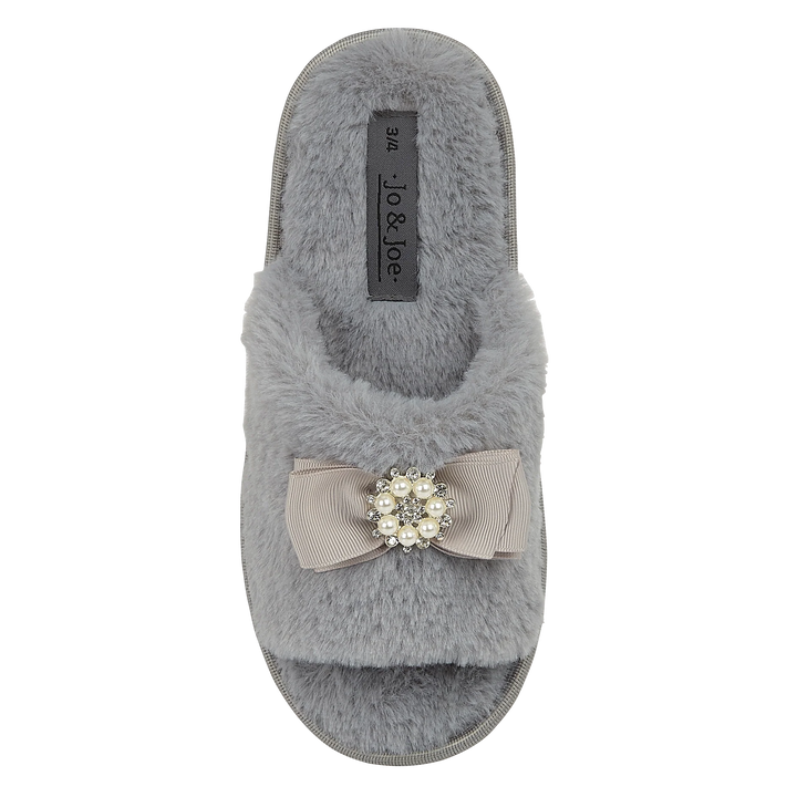 Cassandra | Faux Fur Open Toe Sliders