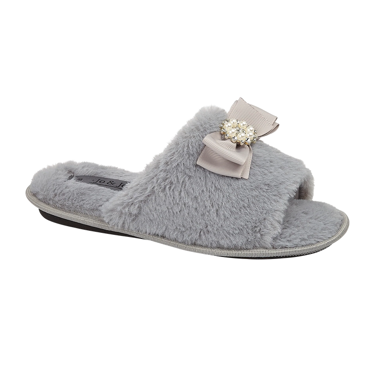 Cassandra | Faux Fur Open Toe Sliders