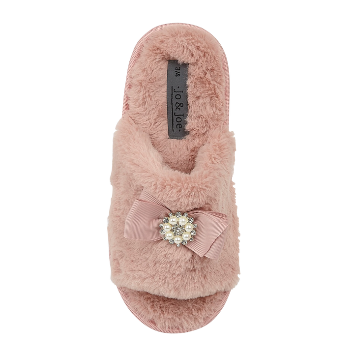 Cassandra | Faux Fur Open Toe Sliders