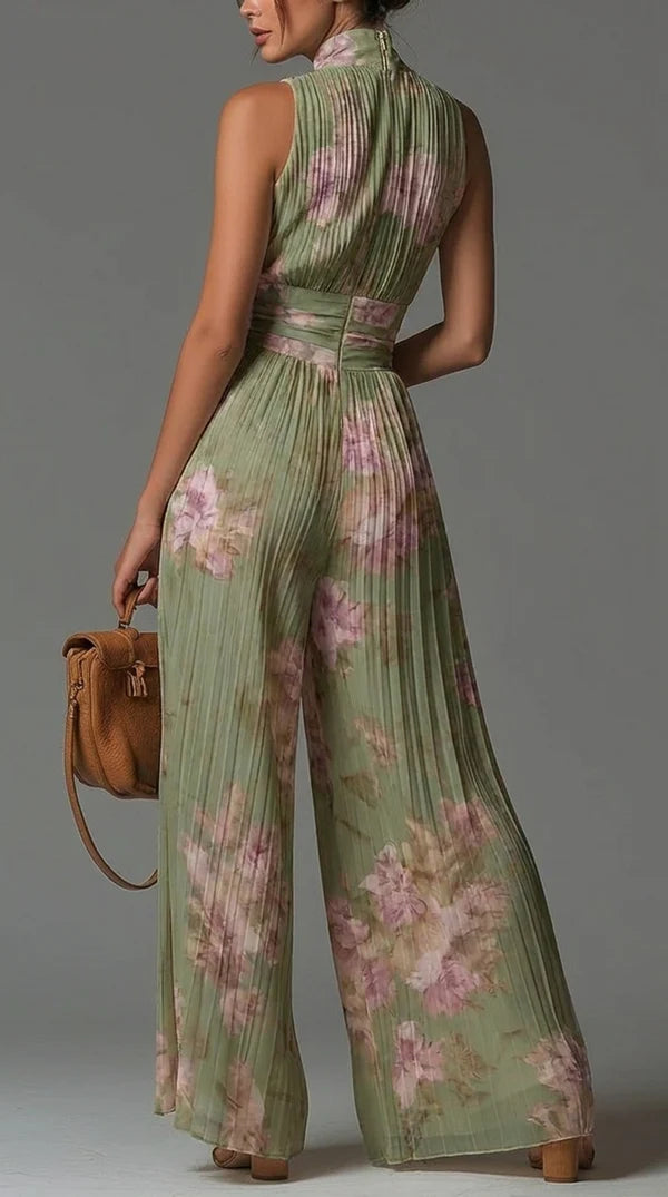 Aurora | Floral Pleated Chiffon Romper