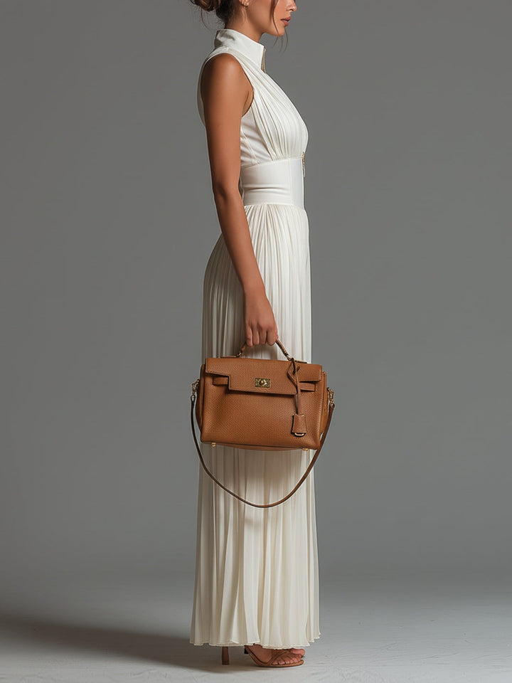 Bianca | White Pleated Chiffon Romper