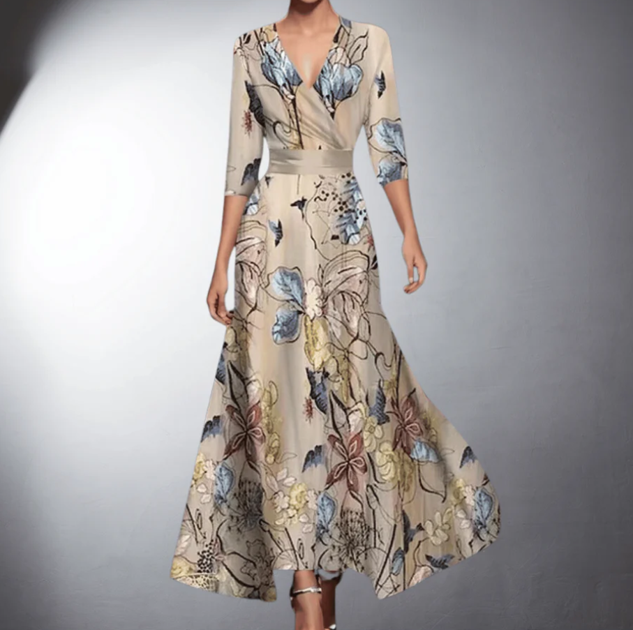 Alba | Elegant Maxi Dress with Floral Pattern