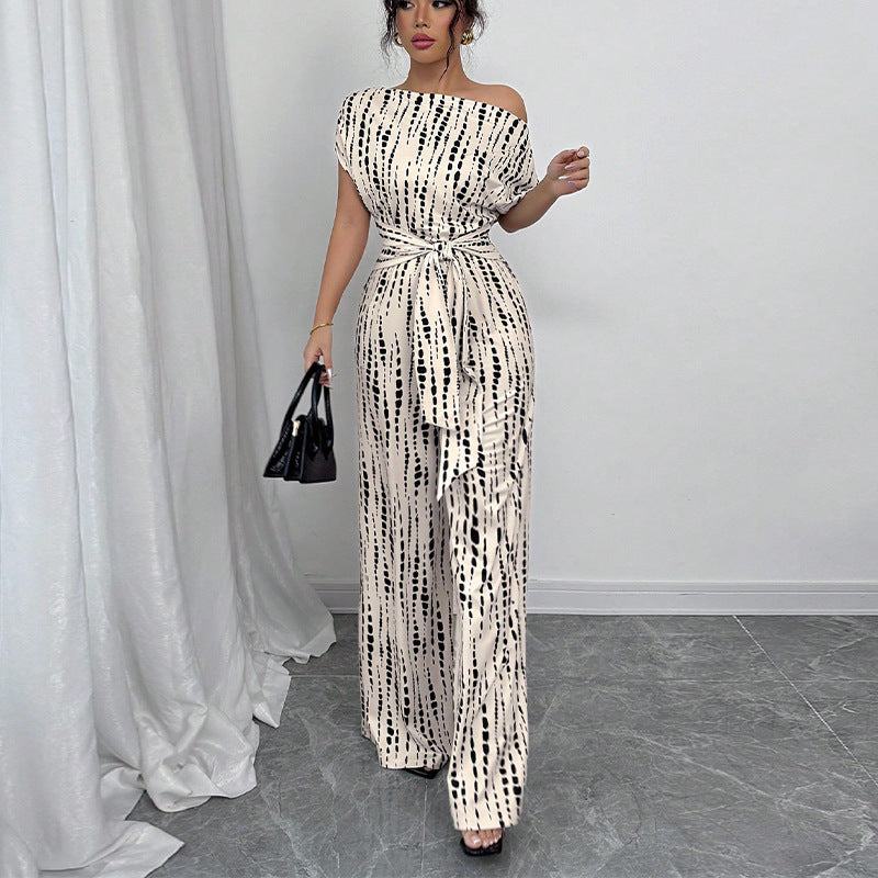 Kendra | Wide-Leg Oblique Strap Jumpsuit