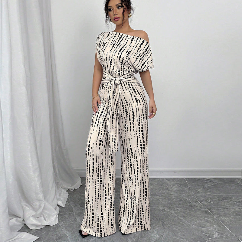 Kendra | Wide-Leg Oblique Strap Jumpsuit