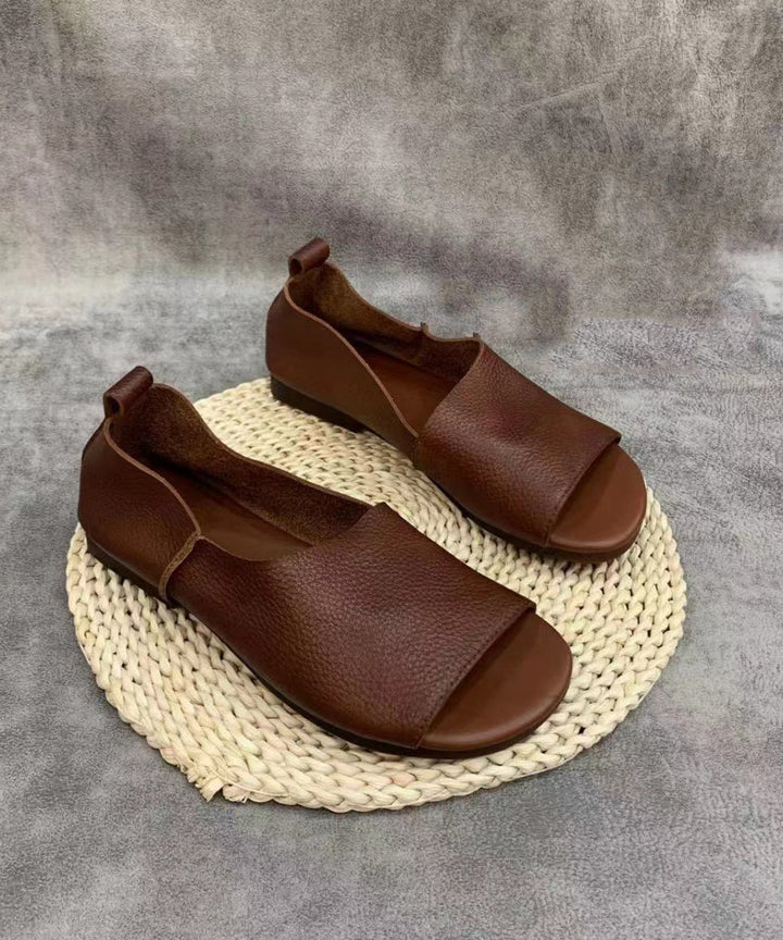 Brora | Minimalist Open Toe Slip-On Ballet Flats