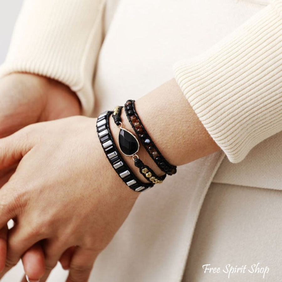 Alma | Black Onyx Teardrop Wrap