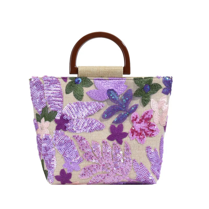 Beatrice | Purple Flower Embroidery Bag
