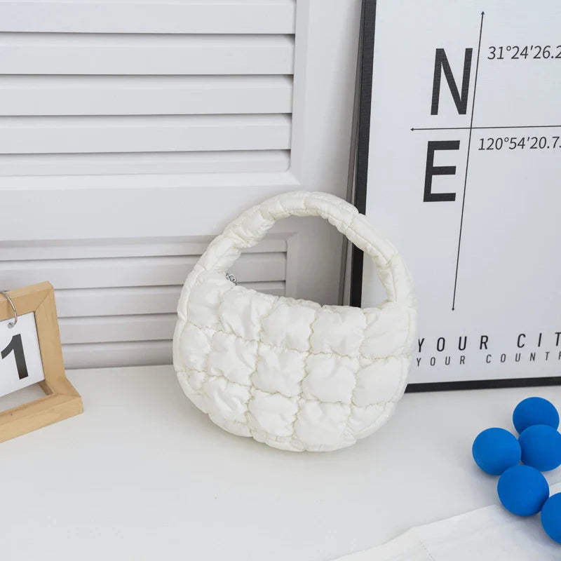 Beatrice | White Mini Puffer Tote
