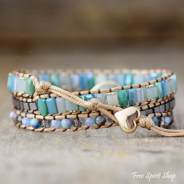 Naomi | Amazonite Drop & Crystal Bead