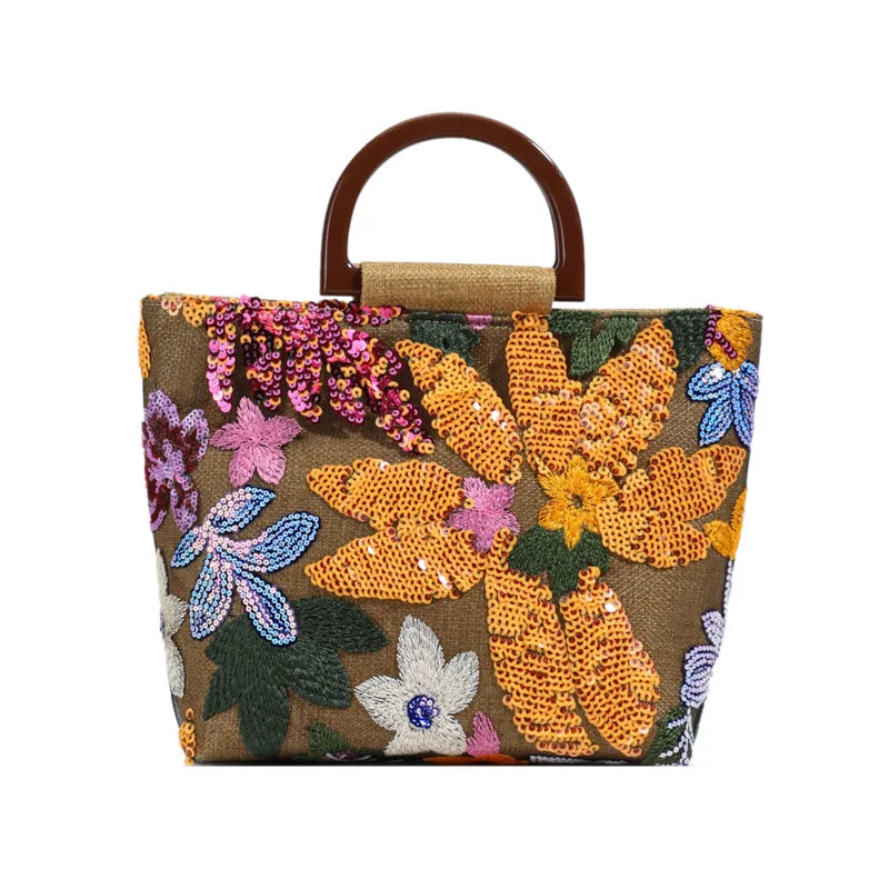 Margaret | Yellow Flower Embroidery Bag