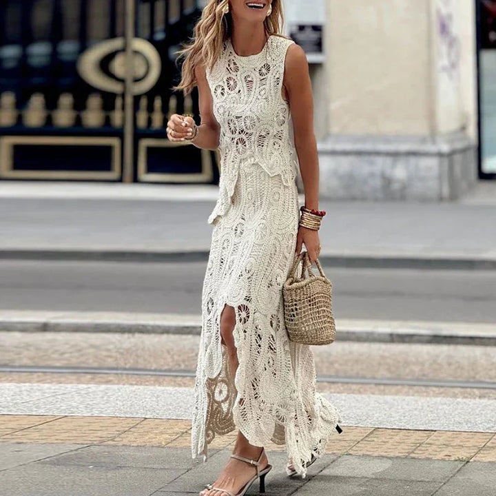 Aurora Belle | Embroidered Lace Two-Piece Set